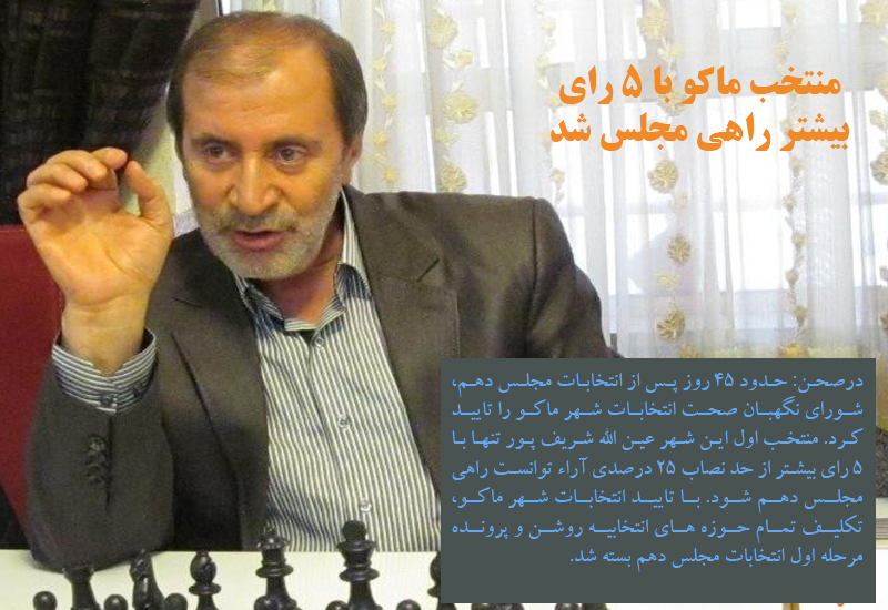 منتخب ماکو با ۵ رای بیشتر راهی مجلس شد