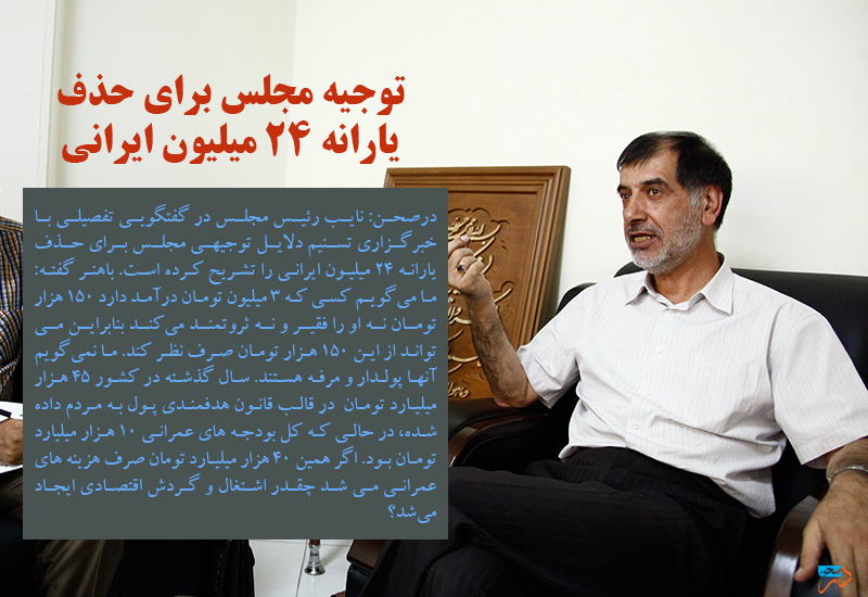 توجیه مجلس برای حذف یارانه ۲۴ میلیون ایرانی