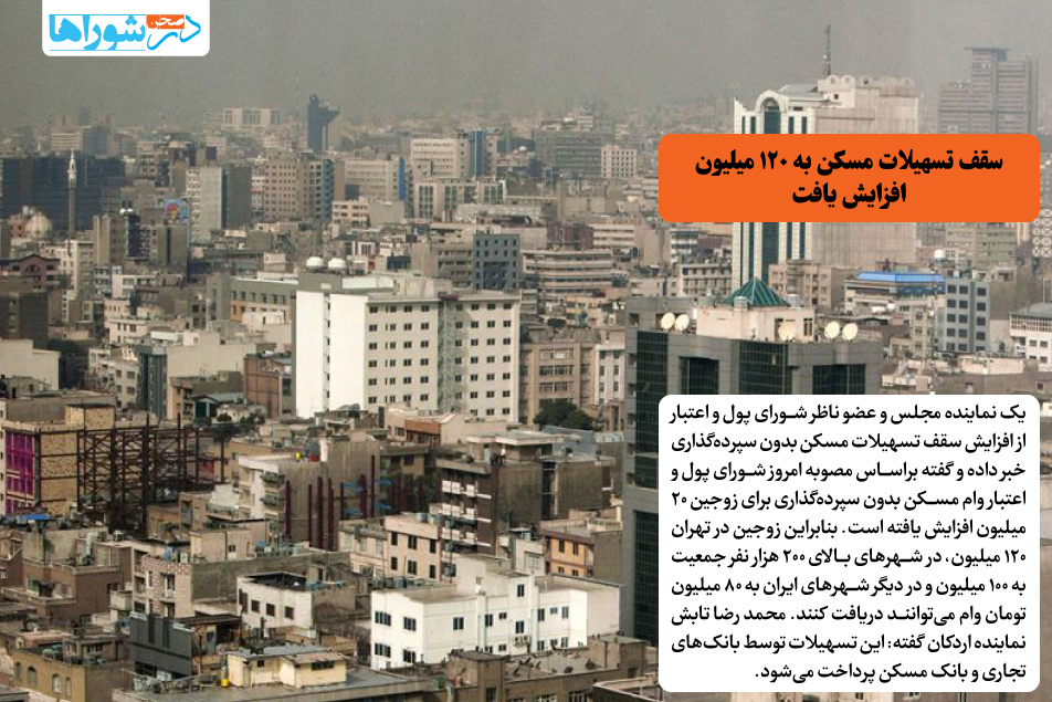 سقف تسهیلات مسکن به ۱۲۰ میلیون افزایش یافت