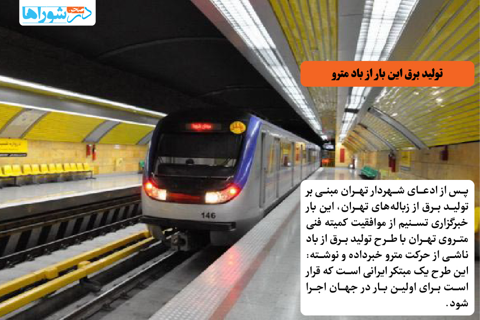 تولید برق این بار از باد مترو