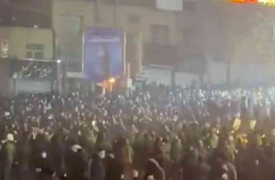frame from a video taken during demonstrations in Iran in 2026